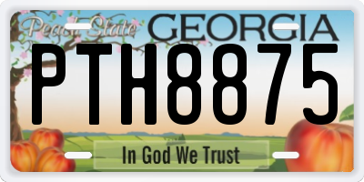 GA license plate PTH8875