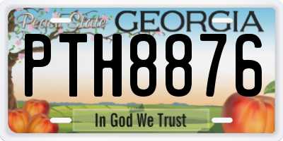 GA license plate PTH8876
