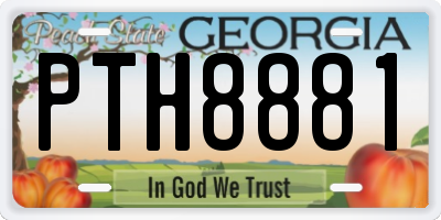 GA license plate PTH8881