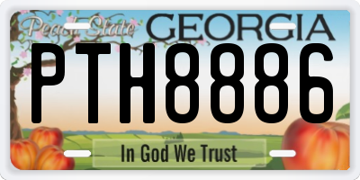 GA license plate PTH8886