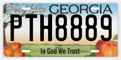 GA license plate PTH8889