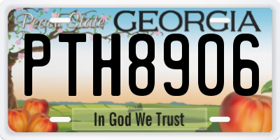 GA license plate PTH8906