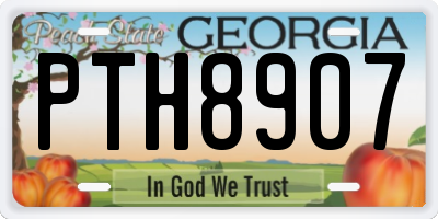 GA license plate PTH8907