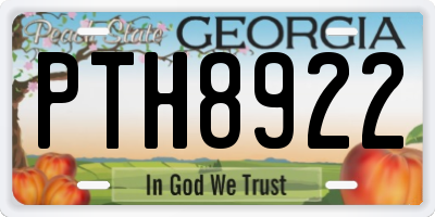 GA license plate PTH8922