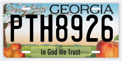 GA license plate PTH8926