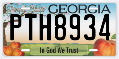 GA license plate PTH8934