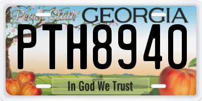 GA license plate PTH8940
