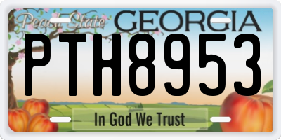 GA license plate PTH8953