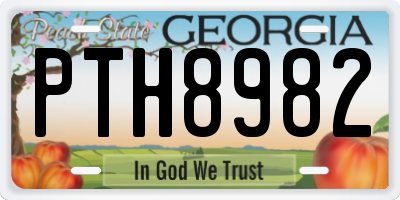GA license plate PTH8982