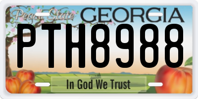 GA license plate PTH8988