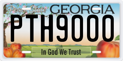 GA license plate PTH9000