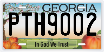 GA license plate PTH9002