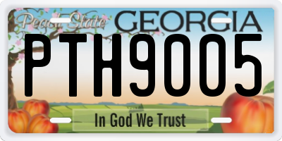 GA license plate PTH9005