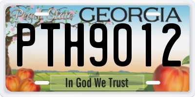 GA license plate PTH9012