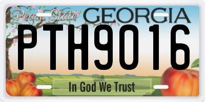 GA license plate PTH9016
