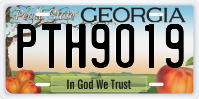 GA license plate PTH9019