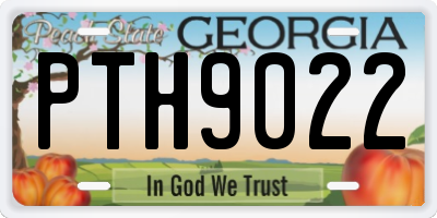 GA license plate PTH9022