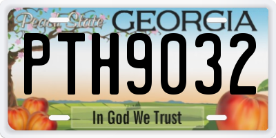 GA license plate PTH9032
