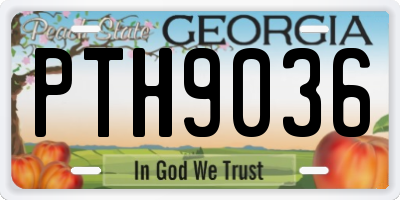 GA license plate PTH9036