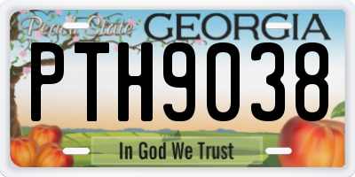 GA license plate PTH9038