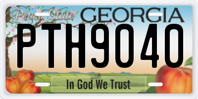 GA license plate PTH9040