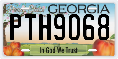 GA license plate PTH9068