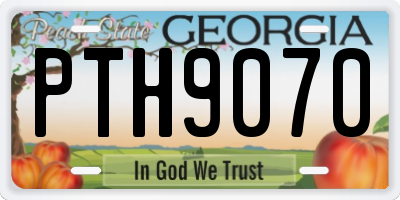 GA license plate PTH9070