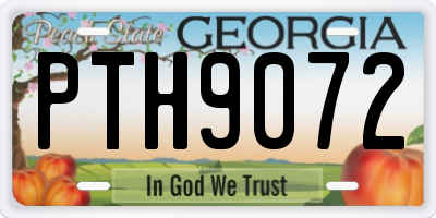 GA license plate PTH9072