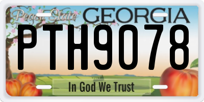 GA license plate PTH9078