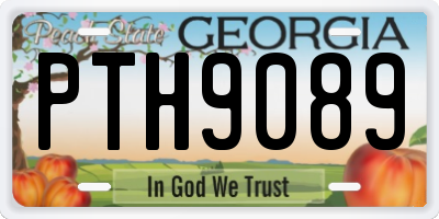 GA license plate PTH9089