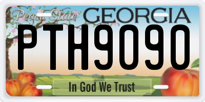GA license plate PTH9090
