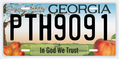 GA license plate PTH9091