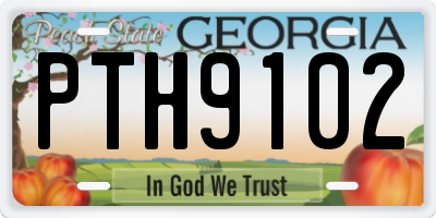 GA license plate PTH9102