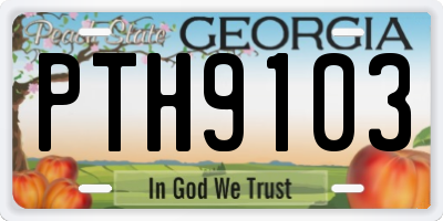 GA license plate PTH9103