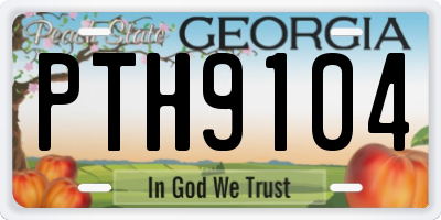 GA license plate PTH9104