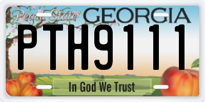 GA license plate PTH9111