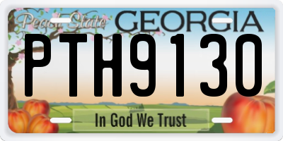 GA license plate PTH9130