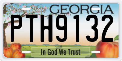 GA license plate PTH9132