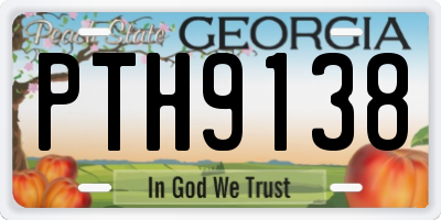 GA license plate PTH9138