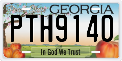 GA license plate PTH9140