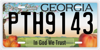 GA license plate PTH9143