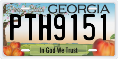 GA license plate PTH9151