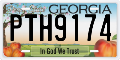 GA license plate PTH9174