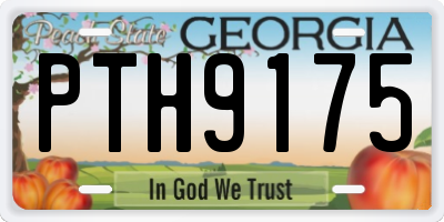GA license plate PTH9175