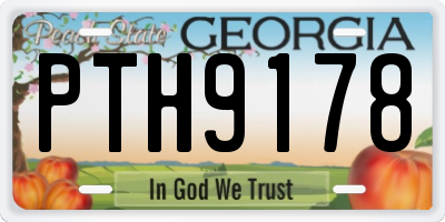 GA license plate PTH9178
