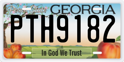 GA license plate PTH9182