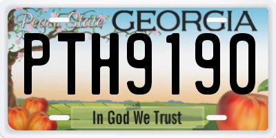 GA license plate PTH9190