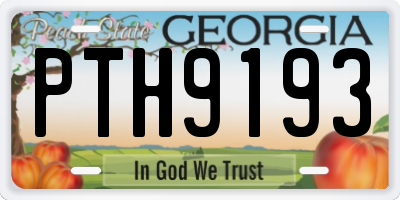 GA license plate PTH9193