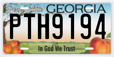 GA license plate PTH9194