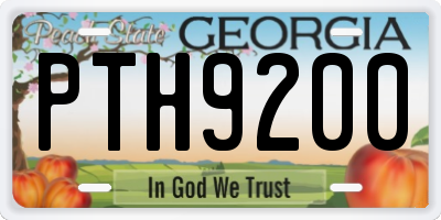 GA license plate PTH9200